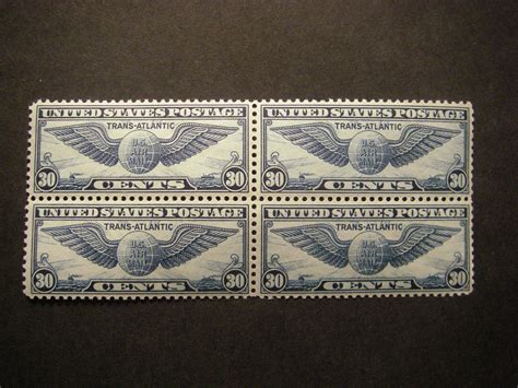 Scott C C Winged Globe Mnh Block Of Gorgeous Airmail Beauties