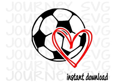 Soccer Ball Heart Svg Dxf Eps Ai Cdr Vector Files For Silhouette