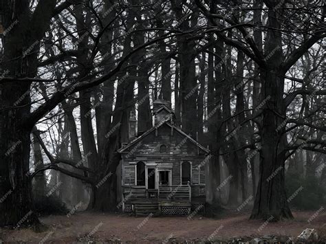 Premium AI Image | Spooky Abandoned House in a Foggy Forest Haunted ...