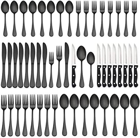 Lianyu 48 Piece Silverware Set With Steak Knives Stainless