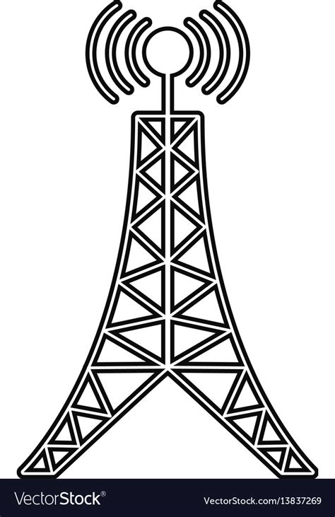 Antenna Tower Broadcast Connection Line Royalty Free Vector