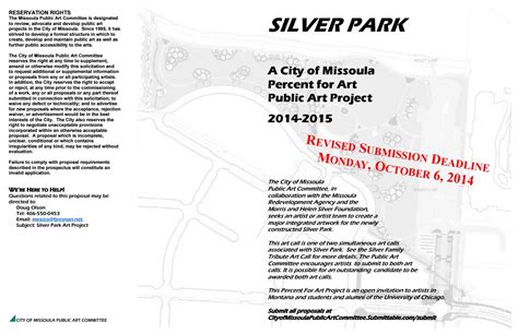 Art Call - Silver Park 2014 by Missoula Public Art - Issuu