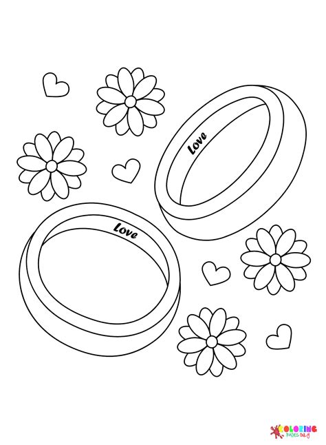 Wedding Ring With Box Coloring Pages Wedding Ring Coloring Pages