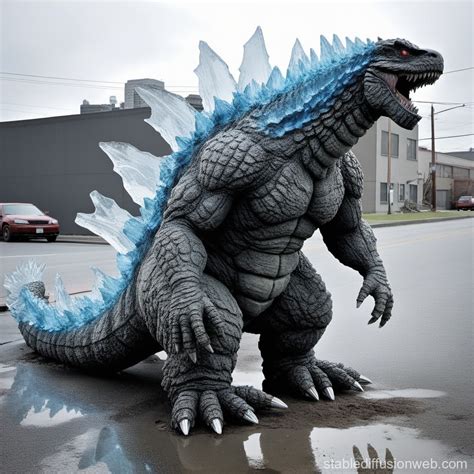 Ice Godzilla Limb On The Ground Prompts Stable Diffusion Online