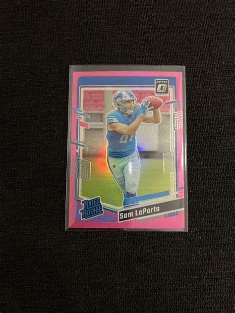 Sam LaPorta Rated Rookie 2023 DonRuss Optic Pink Prizm Holo 237 Lions