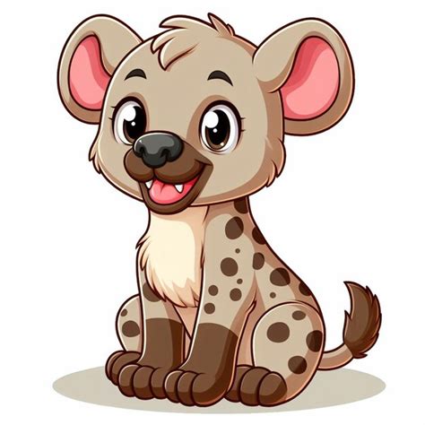 Premium Vector Cute Hyena Vector Cartoon Illustration