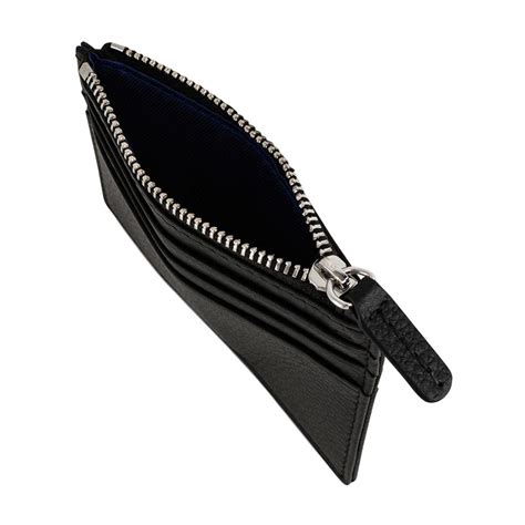 Le Tanneur Charles Card Holder Zipp Leather Grained Black