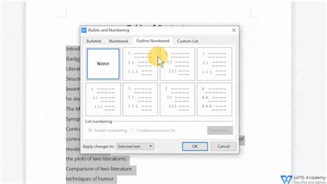 How To Set Up Multilevel Numbering In Wps Writer Wps Office Academy