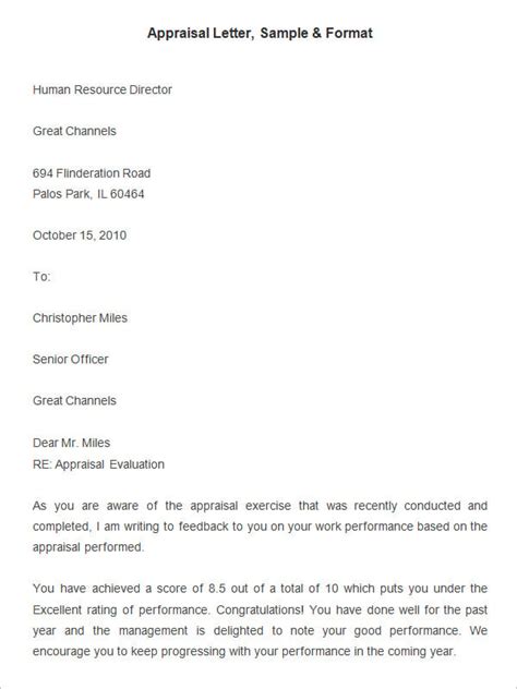 28 Sample Appraisal Letters Pdf Doc Free And Premium Templates