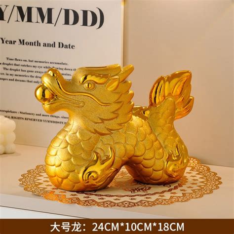 Jual Pajangan Naga Emas Keramik Patung Dragon Murah Kado Sovenir Imlek