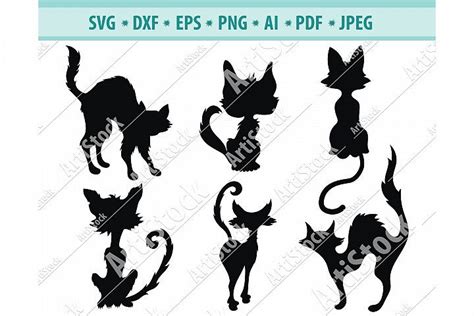 Cat Svg Black Cat Svg Halloween Cat Clipart Dxf Png Eps 430376