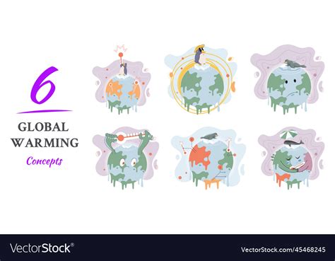 Global Warming High Temperature And Hot Weather Vector Image