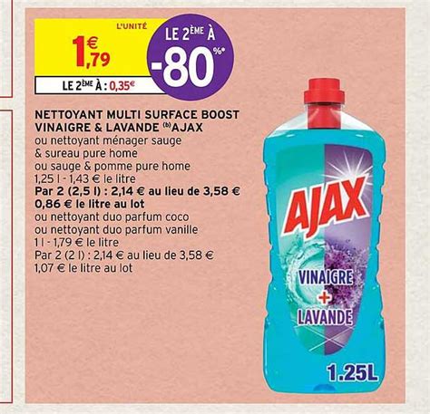 Promo Nettoyant Multi Surface Boost Vinaigre Lavande Ajax Chez