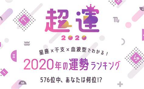 2020年運勢ランキング、あなたは何位？ 「星座×血液型×干支」全576位『超運2020』 恋愛・占いのココロニプロロ