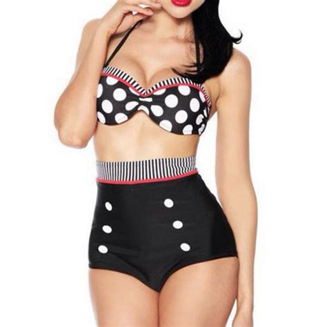 Biquíni Cintura Alta Retrô Hot Pants Vintage Poá