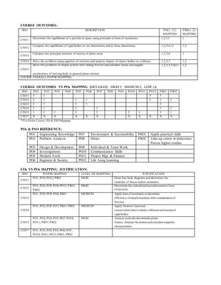 Engineering Mechanics Course Data Sheet PDF