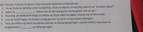 Panuto Tukuyin Kung Ano Ang Isinasaad Ng Bawat Pangungusap Ito Ay