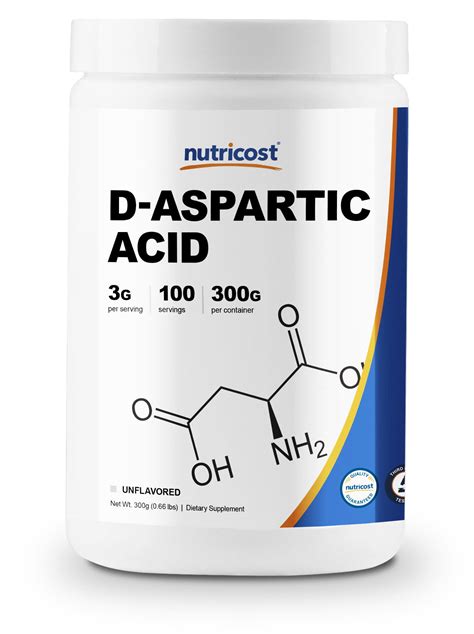 Nutricost D-Aspartic Acid (DAA) Powder 300 Grams - High Quality D ...