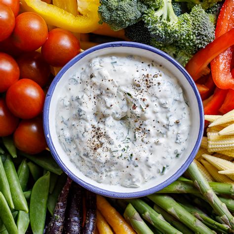 Crudité platter with easy sour cream dip Simply Delicious