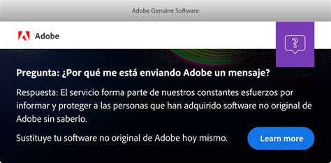 M S Informaci N Sobre Notificaciones De Adobe Genuine