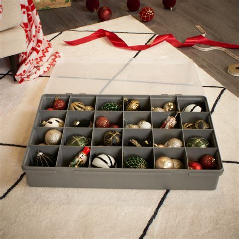 Wham Large Christmas Bauble storage box 24 Compartments - Clear