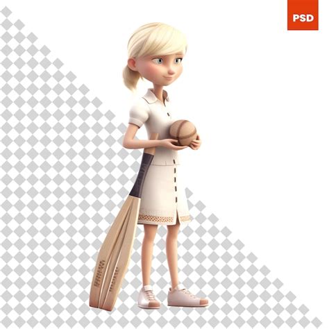 Premium PSD Blonde Girl With Baseball Bat And Ball Isolated On White Background
