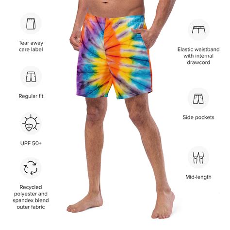 Tie Dye Mens Rave Shorts For Festival Mens Shorts For Raves Tie Dye