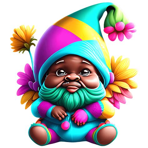 Colorful African American Gnome Baby With Colorful Hair Creative Fabrica