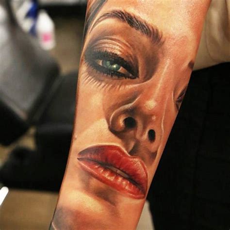 Girl Face Tattoo By Qtattoo Lee Post