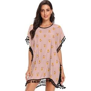 Kaaviyo Impronte Di Cane Rosa Copricostumi Da Bagno Donna Abito Bikini Cover Up Beachware Per