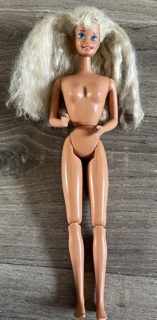 Mattel Barbie Crimped Platinum Blonde Doll Nude Articulated Twist N Turn Picclick Uk