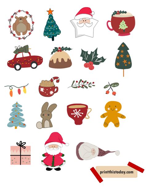 100 Free Printable Christmas Stickers Cute Vintage