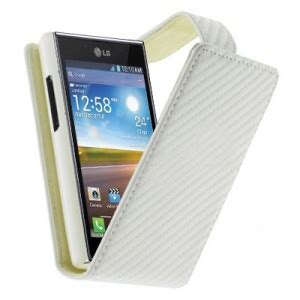 Housse Blanche Style Carbone Pour Le Lg Optimus L