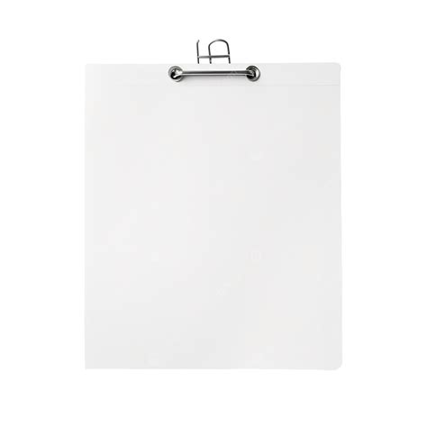 Blank White Note Paper With Binder Isolated Adhesive Attached Blank