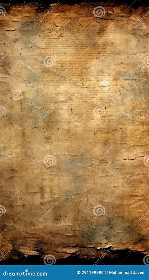 Aged Manuscript Texture With Weathered Shadowy Edges Stock