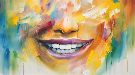 Premium AI Image | A painting of a face with a smile