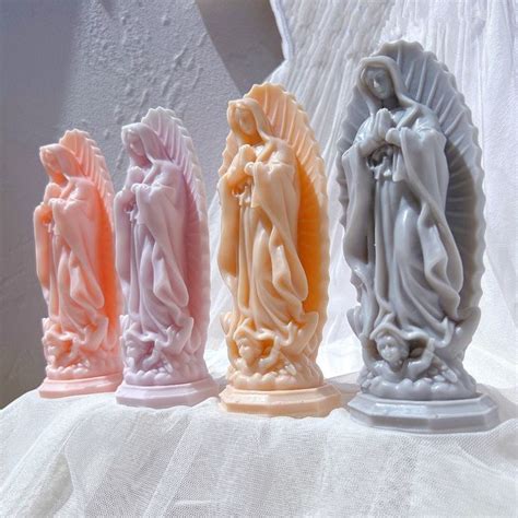 Vierge Marie Statue Bougie Silicone Moule Catholique Bienheureuse