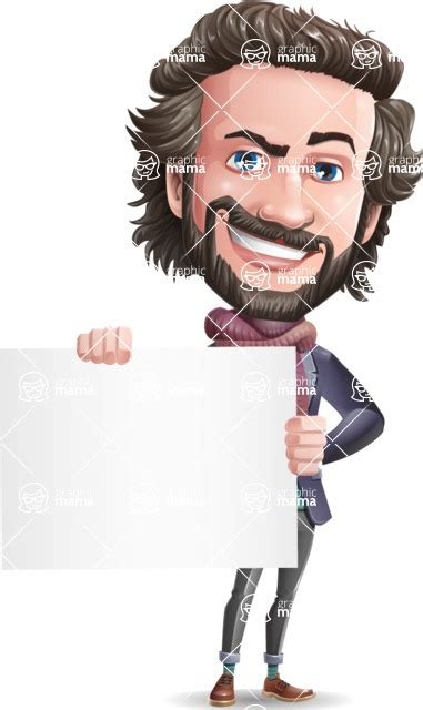 Stylish Man Cartoon Vector Character 112 Illustrations Holding A