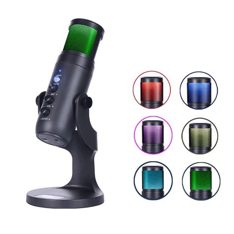 Конденсаторный микрофон RGB для ноутбуков, профессиональный USB ...