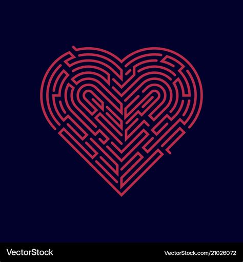 Maze Heart Royalty Free Vector Image Vectorstock