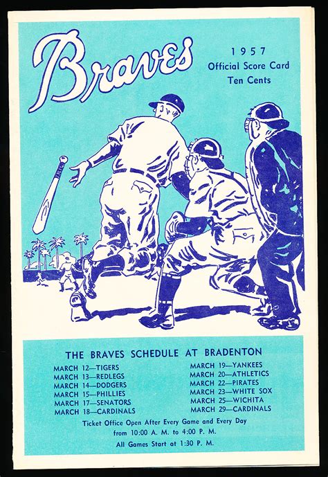 Lot Detail 1957 Milwaukee Braves Spring Training Baseball Scorecard