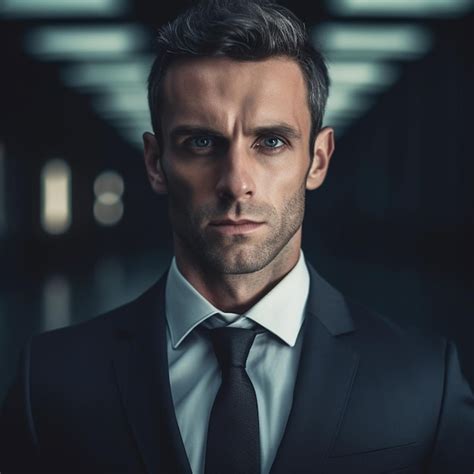 Un Hombre De Traje Con Ojos Azules Y Camisa Blanca Foto Premium