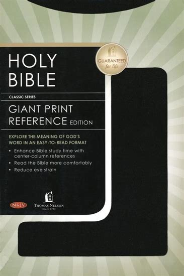 Nkjv Giant Print Center Column Reference Bible Leatherflex Black By