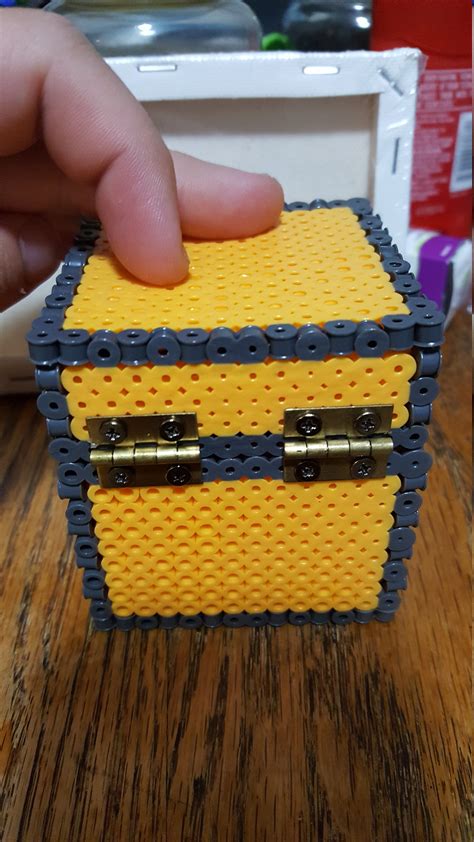 3d Perler Bead Minecraft Chest Etsy Uk