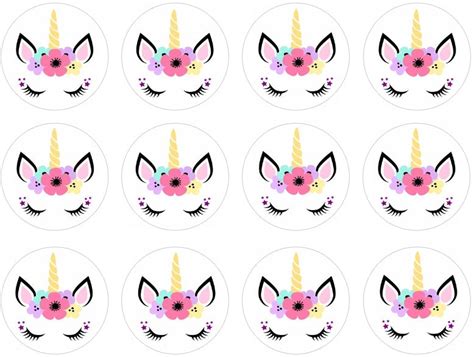 Unicorn Edible Icing Cupcake Toppers Pre Cut Edible Icing Cake Toppers