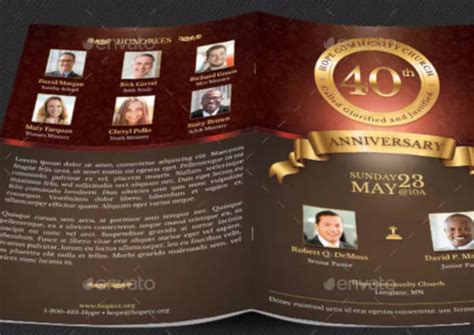 Church Anniversary Program Templates In Psd Doc Ai Pages