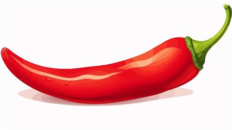 Spicy Red Hot Chili Pepper On White Background Stock Vector Cartoon Illustration Premium AI