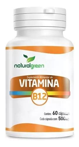 Vitamina B12 Cianocobalamina 2 4mcg 60 Cápsulas Natural Gree MercadoLivre