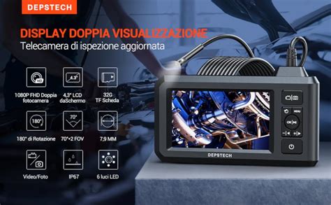 Depstech Industriale Endoscopio Doppia Lente P Hd Telecamere