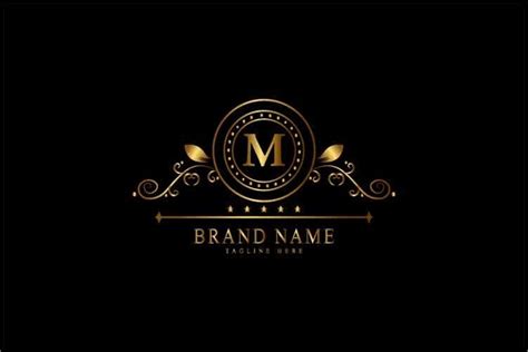 Monogram Logo Letter M Premium Luxury Gold